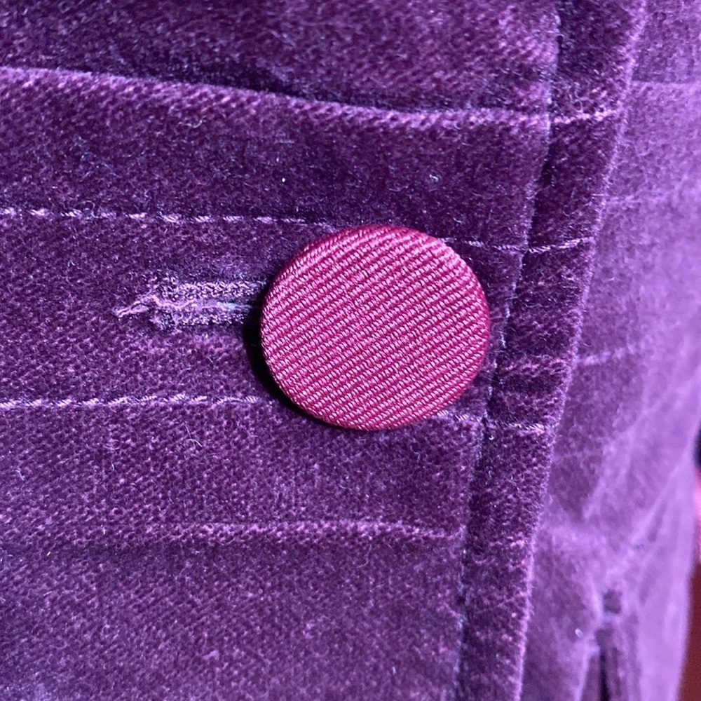Talbots Petites Grape Purple Festive Velvet Blazer Jacket Sz 2 P - Picture 8 of 12